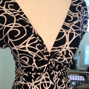 Tiana B. Black and White Swirl Dress